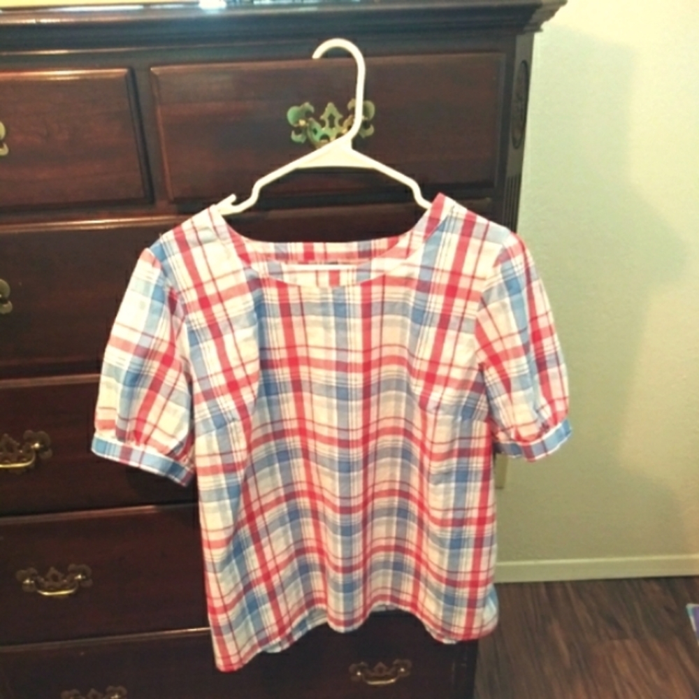 Kim Rogers Plaid Blouse Size XL petite